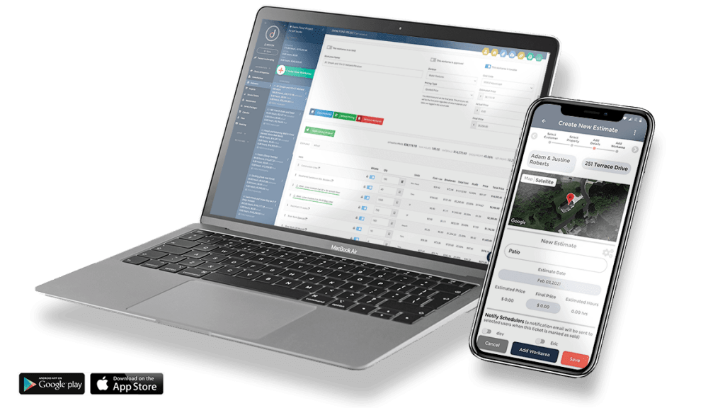 job estimating app for landscape business
