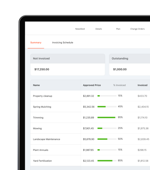landscape invoicing software job tracking payment management